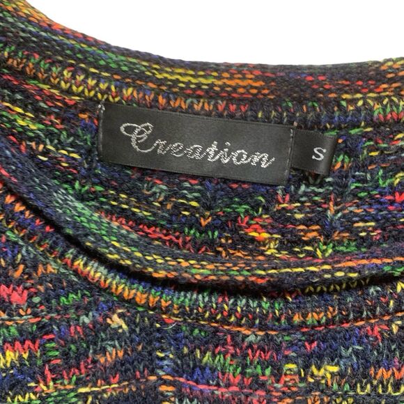 Creation Womens Rainbow High Low Long Sleeve Wool Blend Sweater S Warm Cozy - Picture 4 of 9